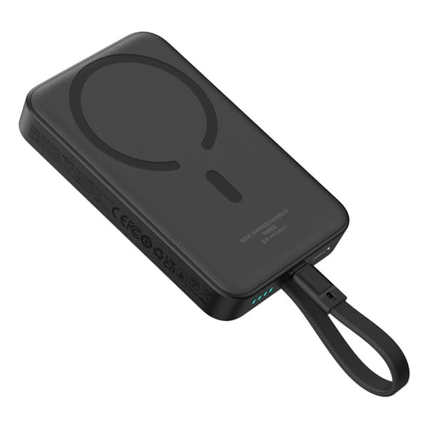 Mini Powerbank MagSafe 10000mAh 30W USB-C-kaapelilla 0,3m musta musta