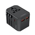Miniatyrbillede 1 af 6: Universal USB-C Rejseoplader 2x USB-A PD 30W US EU UK AU Stik Sort