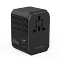 Miniatyrbillede 4 af 6: Universal rejseoplader 2x USB-C 2x USB-A PD 45W US EU UK AU Stik Sort