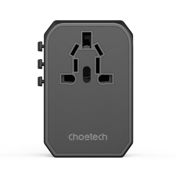 Universal rejseoplader 2x USB-C 2x USB-A PD 45W US EU UK AU Stik Sort