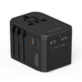 Miniatyrbillede 1 af 6: Universal rejseoplader 2x USB-C 2x USB-A PD 45W US EU UK AU Stik Sort
