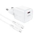 Miniatyrbillede 4 af 6: Mini PD 30W GaN oplader + USB-C kabel, hvid