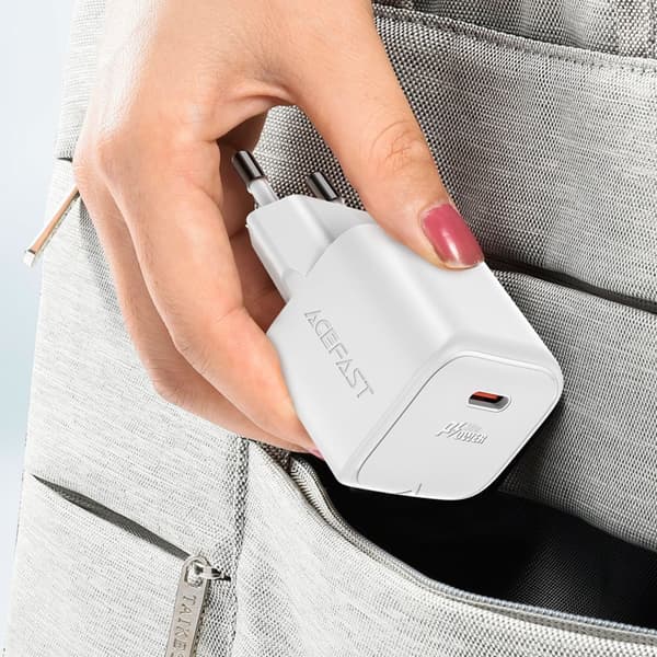 Mini PD 30W GaN oplader + USB-C kabel, hvid