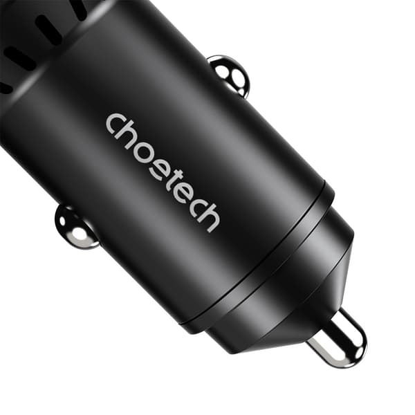 USB-C USB-A PD 60W biloplader med LED-baggrundsbelysning, sort