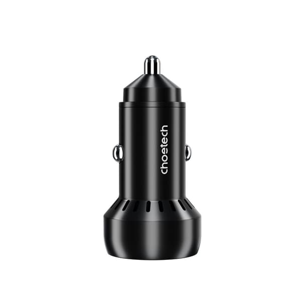USB-C USB-A PD 60W biloplader med LED-baggrundsbelysning, sort