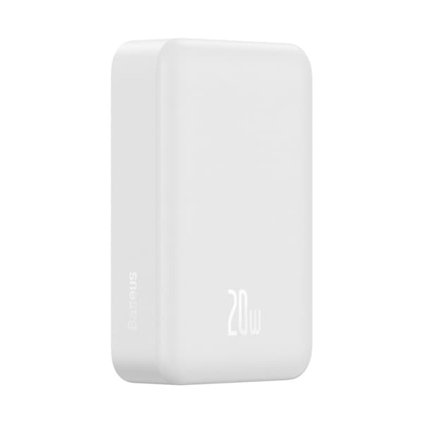 Powerbank Magnetic Mini 20000 mAh 20W + USB-C kabel, hvid