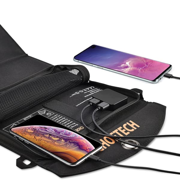 Solar USB soloplader, foldbar, 19W, 2xUSB, sort