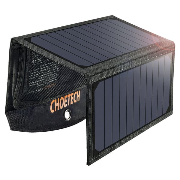 Solar USB soloplader, foldbar, 19W, 2xUSB, sort