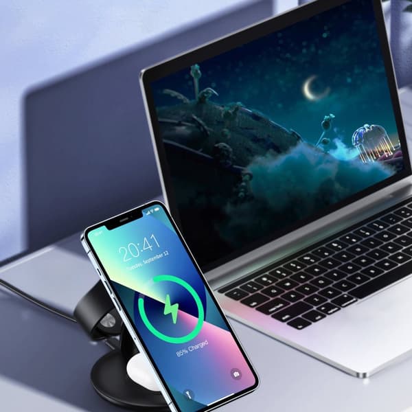 Induktiivinen latausasema iPhone AirPods Pro Apple Watch 3in1 mustalle