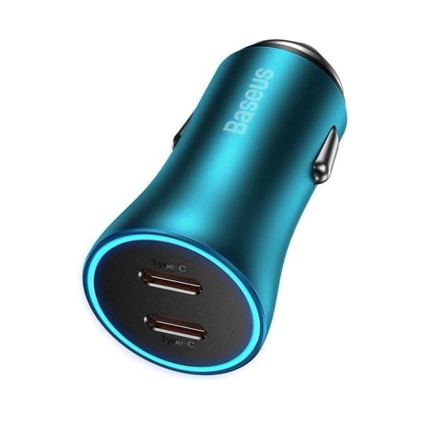 Golden Contactor Pro 2x USB-C 40W biloplader - blå Blå