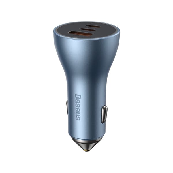 PRO USB-A + 2x USB-C 65W QC4.0 autolaturi - sininen