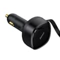Miniatyrbild 3 av 6: 2in1 USB-C + iPhone Lightning billaddare, indragbar kabel, 75cm, 30W - svart
