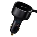 Miniatyrbild 2 av 6: 2in1 USB-C + iPhone Lightning billaddare, indragbar kabel, 75cm, 30W - svart