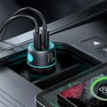 Miniatyrbillede 4 af 6: Dobbelt biloplader 2x USB-C 70W med LED-baggrundsbelysning JR-CCN02 - sort