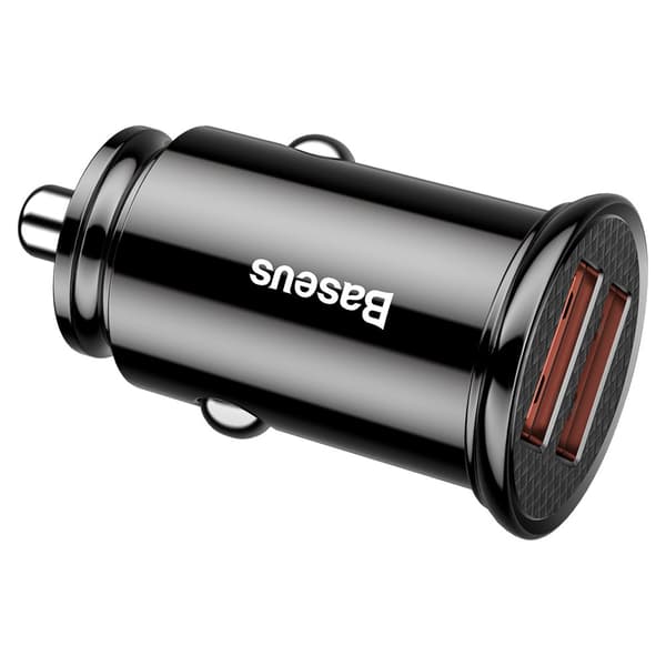 Smart biloplader Cirkulær 2x USB QC3.0 Quick Charge 3.0 SCP AFC 30W sort