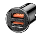 Miniatyrbillede 5 af 6: Smart biloplader Cirkulær 2x USB QC3.0 Quick Charge 3.0 SCP AFC 30W sort