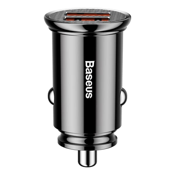 Smart biloplader Cirkulær 2x USB QC3.0 Quick Charge 3.0 SCP AFC 30W sort