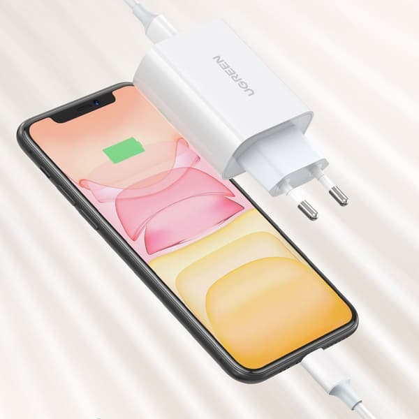 Hurtigoplader USB-C Strømforsyning 30 W Quick Charge 4.0 hvid