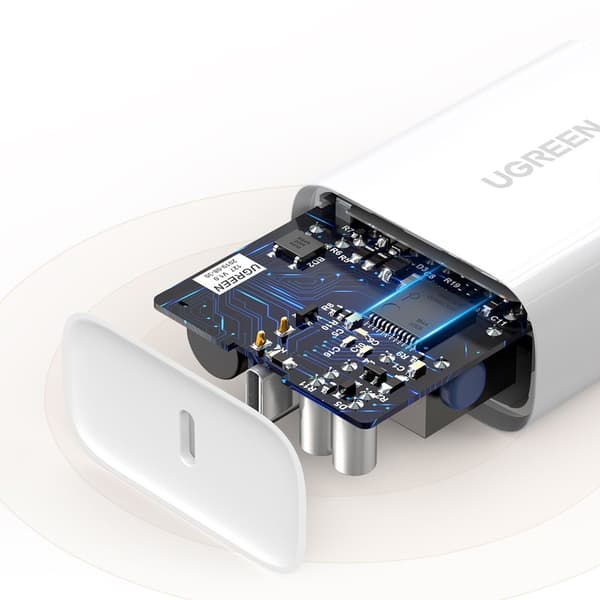 Hurtigoplader USB-C Strømforsyning 30 W Quick Charge 4.0 hvid