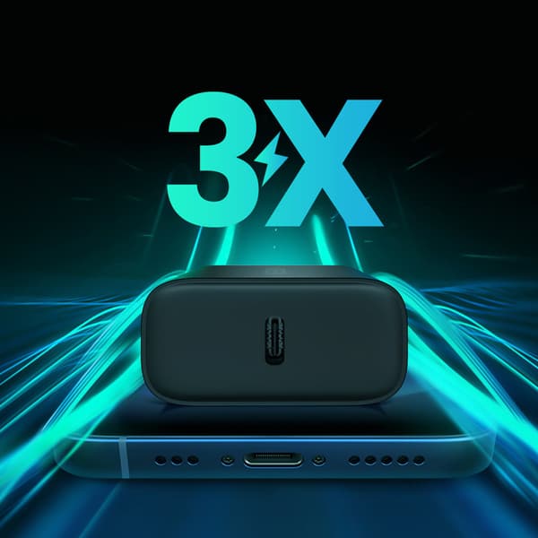 USB-C 20W Power Delivery telefonoplader, sort