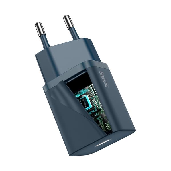 Super Si 1C hurtig USB-C oplader 20W Strømforsyning blå