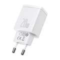 Miniatyrbillede 4 af 6: Kompakt USB-hurtigoplader USB-C 20W 3A PD QC 3.0 hvid