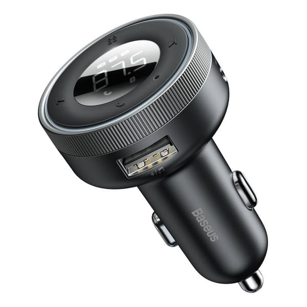 FM-sender, MP3-afspiller, LED-biloplader, 2x USB, Bluetooth, sort Sort