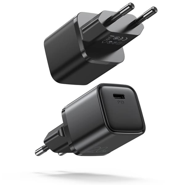 Hurtig USB-C 20W Power Delivery Quick Charge 3.0 AFC oplader, sort