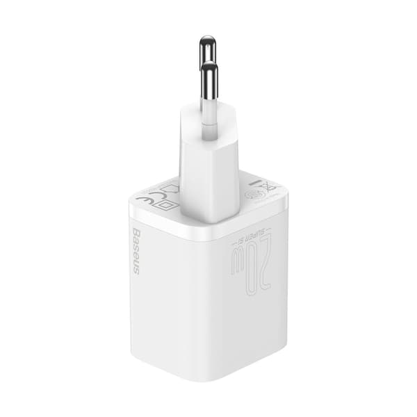 Super Si 1C hurtig telefonoplader USB-C 20W PD hvid
