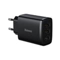 Miniatyrbillede 1 af 6: Kompakt 3x USB 17W vægoplader, sort