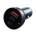 Pikkukuva 5 / 6: USB-autolaturi USB-C 65W 5A SCP QC PD LCD-näyttö + USB-C-kaapeli harmaa