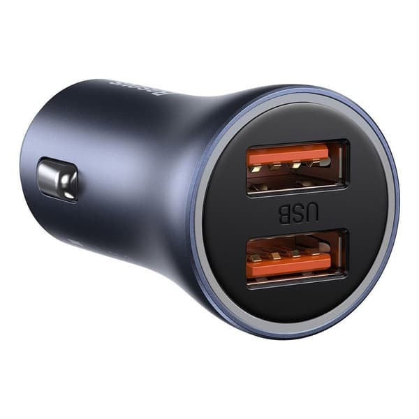Snabb billaddare 2x USB 40W QC SCP FCP AFC + USB-C kabel grå