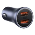 Miniatyrbild 2 av 6: Snabb billaddare 2x USB 40W QC SCP FCP AFC + USB-C kabel grå