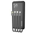 Miniatyrbillede 1 af 6: Powerbank K6Pro 10000mAh universal med USB-C microUSB Lightning-kabel, sort