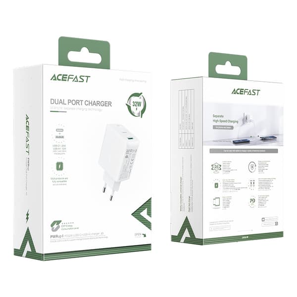 USB-C USB 32W vægoplader PPS PD QC 3.0 AFC FCP hvid
