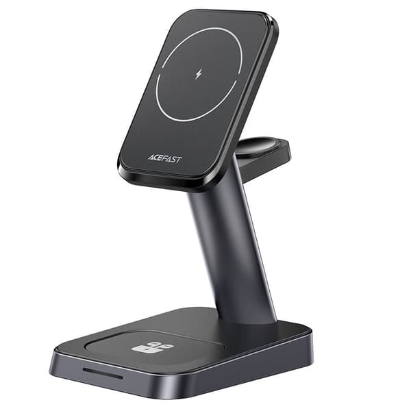 3in1 15W Qi-laturi magneettipidikkeellä iPhonelle, Apple Watchille ja AirPodsille, musta