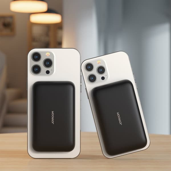 Mini Power Bank 10000mAh magnetisk med QC PD USB USB-C oplader, sort
