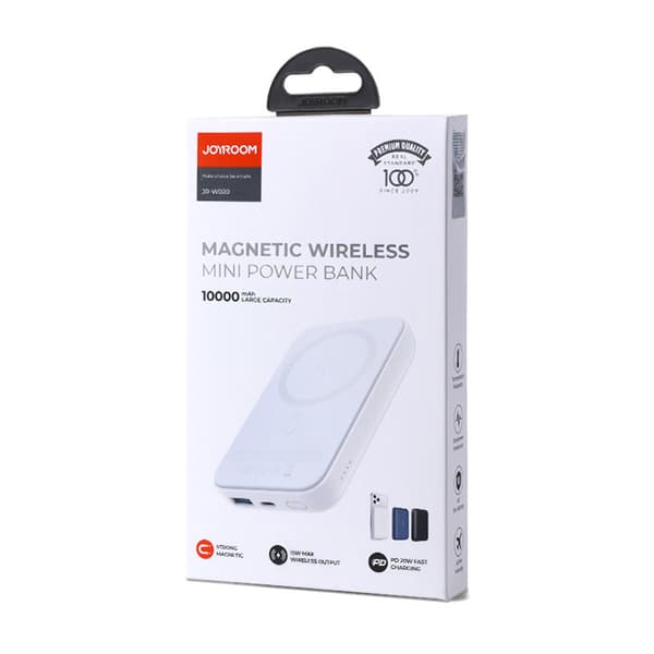 Mini Power Bank 10000mAh magnetisk med QC PD USB USB-C oplader, sort