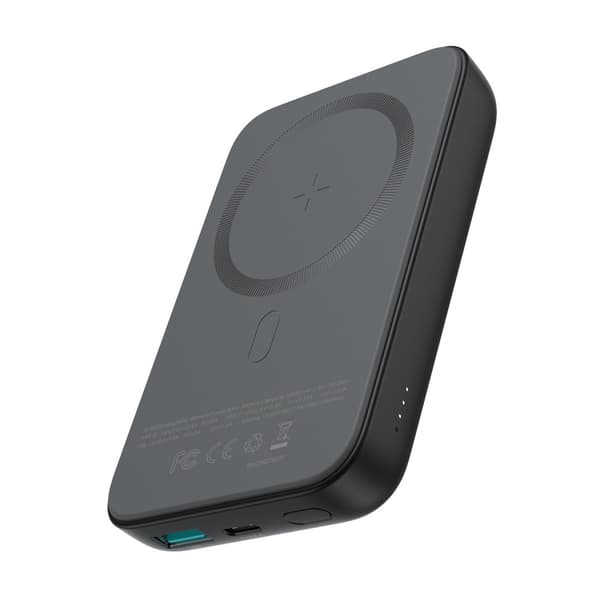 Mini Power Bank 10000mAh magnetisk med QC PD USB USB-C oplader, sort