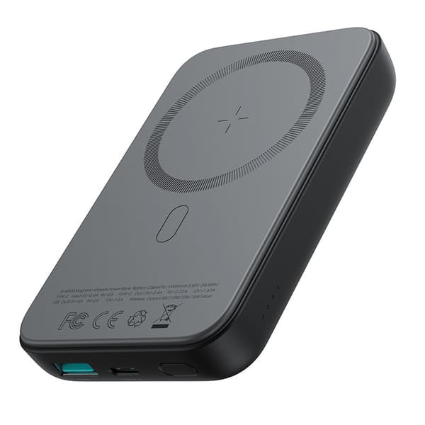 Mini Power Bank 10000mAh magnetisk med QC PD USB USB-C oplader, sort