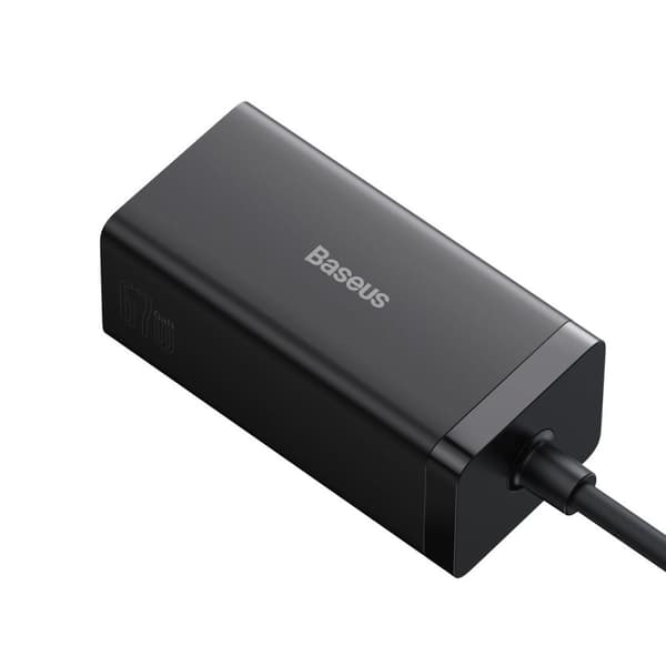 2-i-1 GaN5 Pro vægoplader + HUB HDMI 4K-konverter 2x USB-C USB-A sort