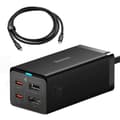 Miniatyrbillede 1 af 6: 2-i-1 GaN5 Pro vægoplader + HUB HDMI 4K-konverter 2x USB-C USB-A sort