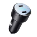 Miniatyrbillede 2 af 6: Billader med LED display 2x USB-C 70W, sort