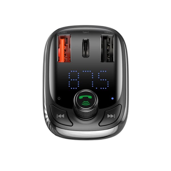 2in1 Bluetooth lähetin + laturi S-13 Overseas Edition -autoon, musta