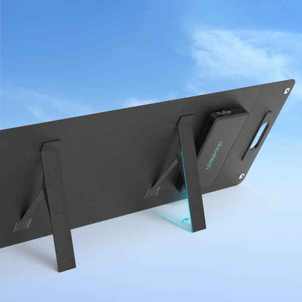 Camping solcelleoplader, foldbart solpanel, 400W, sort
