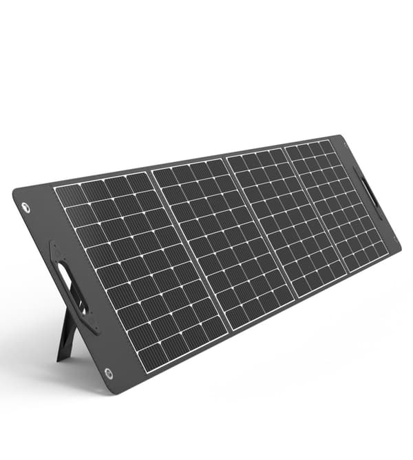 Camping solcelleoplader, foldbart solpanel, 400W, sort