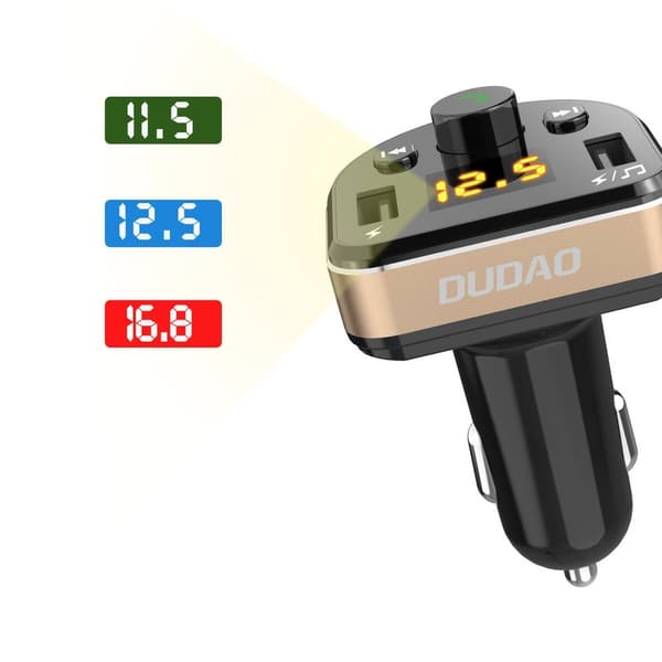 FM MP3 Bluetooth-sender, 2x USB-biloplader, sort