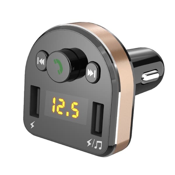 FM MP3 Bluetooth-sender, 2x USB-biloplader, sort