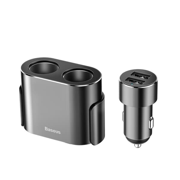Auton tupakansytyttimen pistorasian jakaja, laturi 2x USB 3.1A 17W, musta