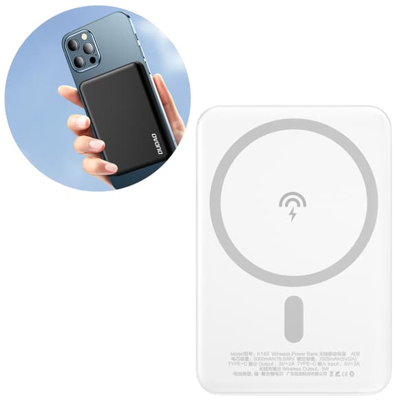 5000mAh magnetisk powerbank med MagSafe induktionsladdare, svart
